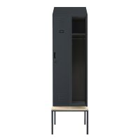 Schliessfachschrank + Bank - Umkleidespind - Anthrazit