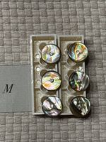 6 Perlmutt Knöpfe mit Strass / 11 mm
