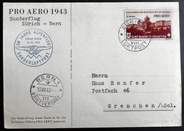 Flugpostkarte Oskar Bider mit F36 SBK 25.- ab 3.-