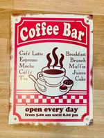 Schönes Blechschild 38x50cm Coffee Bar (Retro Look) NEU