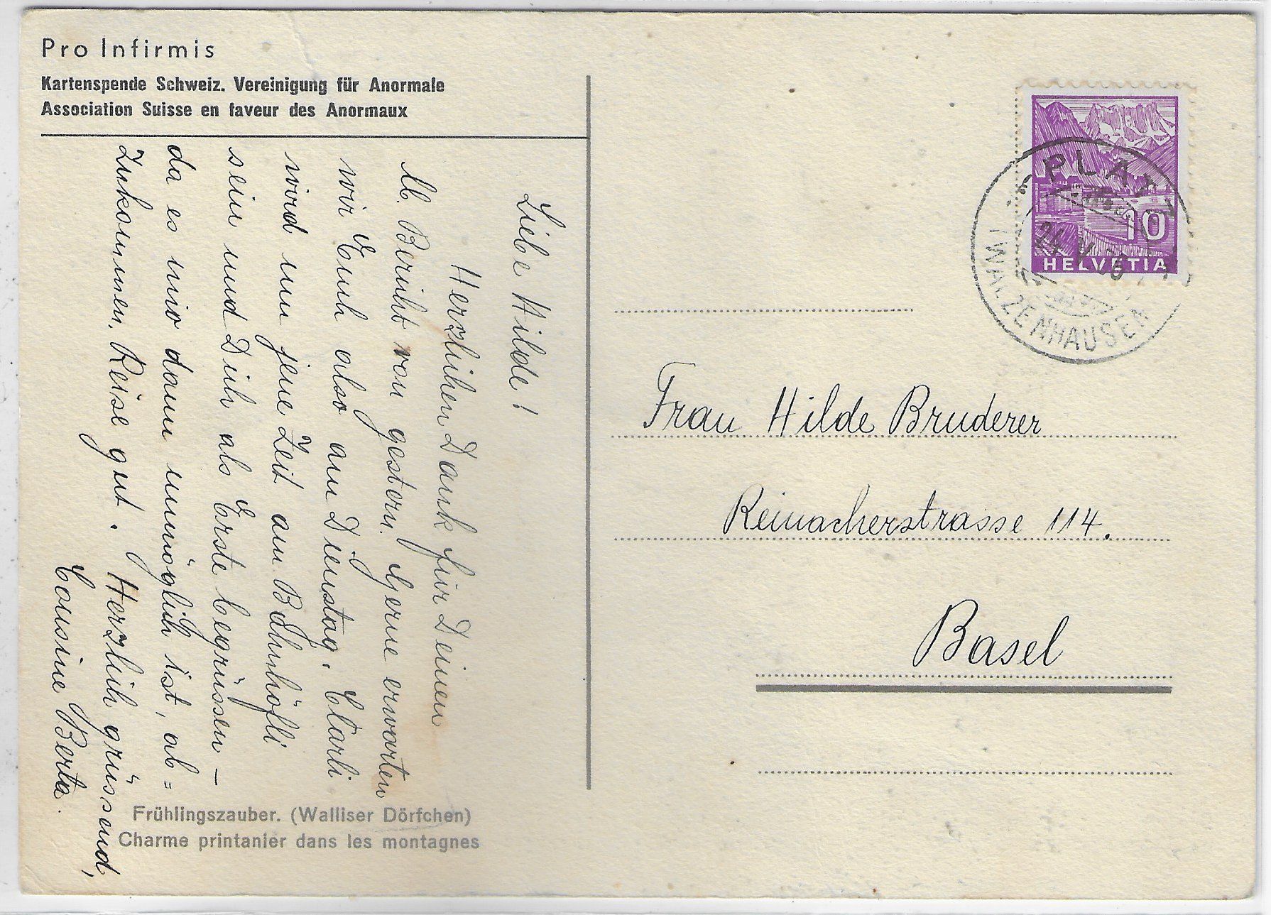 Cartoline postali: Frühlingszauber - Walliser Dörfchen – Usato da Ettingen venduto da Kartenplanet 1