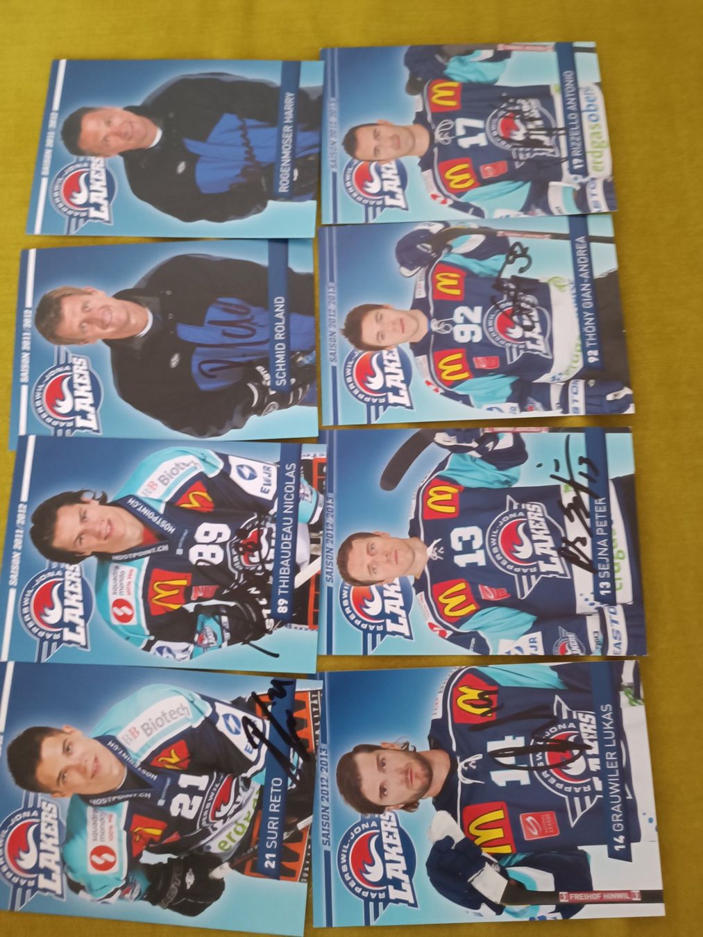 Autografi: 32x Rapperswil-Lakers 2011/2012 - handsigniert – Usato da Menziken venduto da Artographs 1