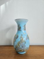 Vintage Vase 80s hellblau Paisley Bleikristall lead crystal