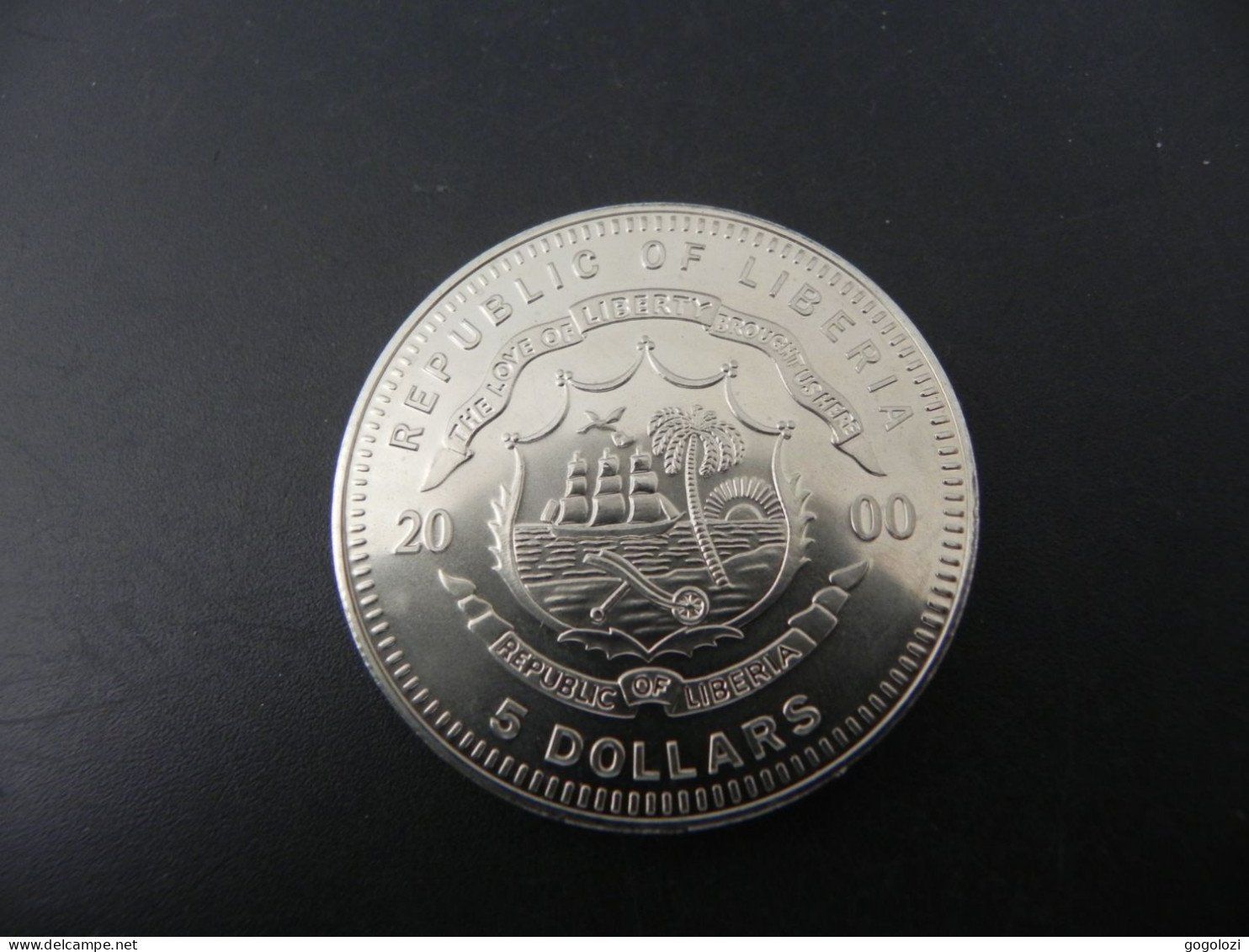 Tutti le monete: Liberia 5 Dollars 2000 - Löwe – Usato da Biel/Bienne venduto da Gogolozi 1