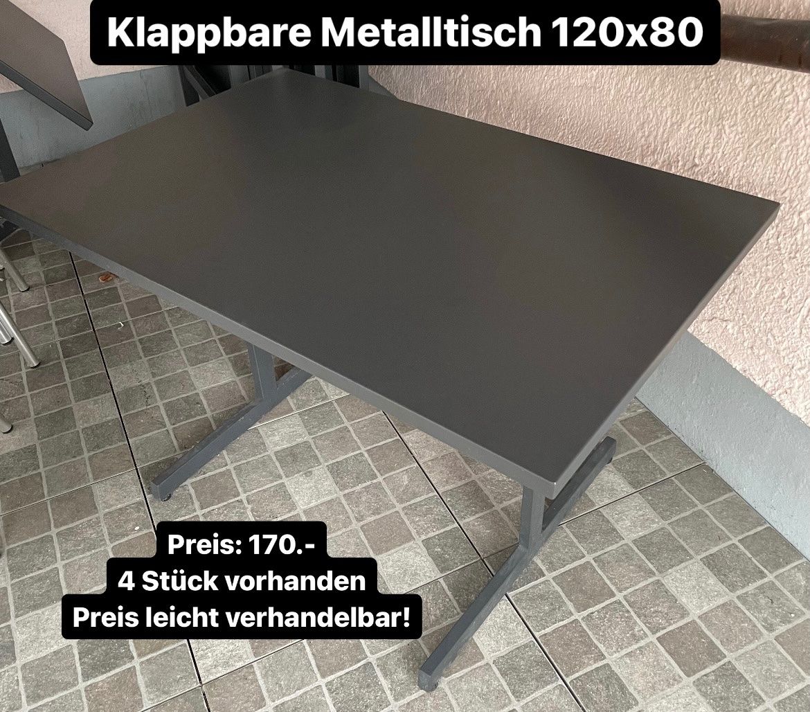 Set di tavolo e panche: Klappbare Gartentische 120x80x74cm in Anthrazit – Usato da Volketswil venduto da Willis_Autoteile
