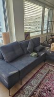 Ecksofa Stoff dunkelgrau mit Ottomane neuwertig