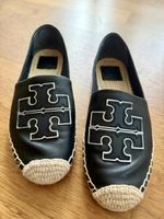 Tory Burch Espadrilles Leder Schwarz Groesse 38.5 guter Zust