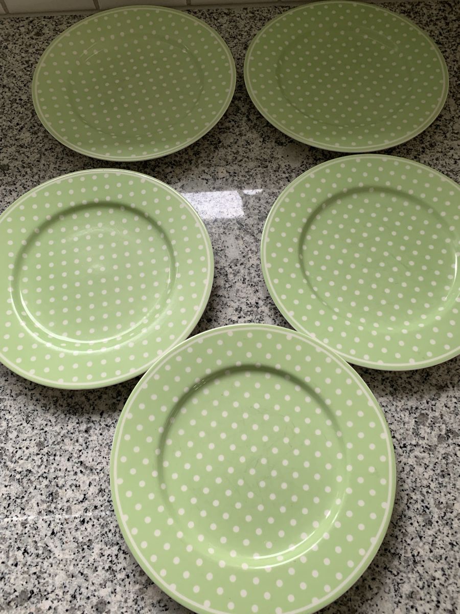 Greengate Piatti: 5 Teller von Greengate Dotty pale green – Usato da Ellikon an der Thur venduto da Bali1999 1