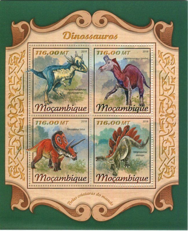 Alle Briefmarken: Block "Dinosaurier". Mosambik – Neu und originalverpackt aus Basel von Butsch5