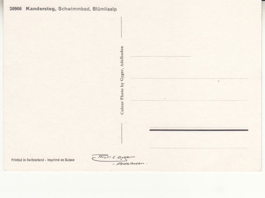 Cartoline postali: Kandersteg ca. 1960 – Usato da Bürglen TG venduto da StampGraf 1