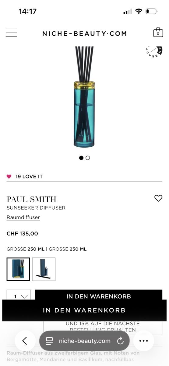 Vasi & Recipienti: Paul Smith Sunseeker Diffuser 250ml - nur die Vase! – Usato da Zürich venduto da luc_tx6w 2