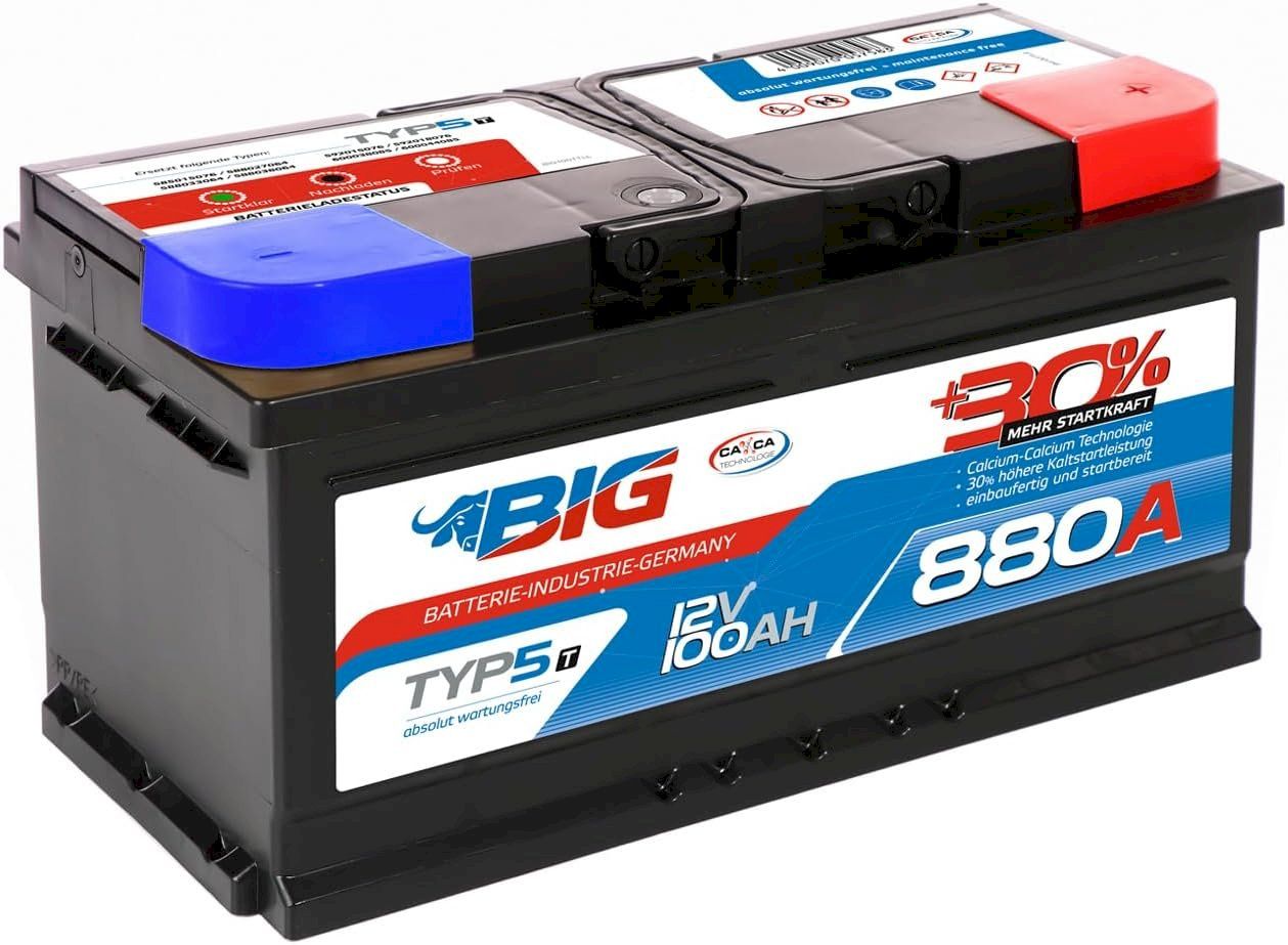 Batterie: BIG +30% T-Modell 12V 100Ah – Nuovo e nell'imballaggio originale da Bottighofen venduto da zaap 1