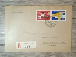 TR50 Enveloppe + Timbre Lichtenstein 1963