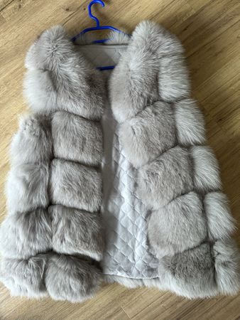 Echtfell (Fuchs / Finnraccoon / Waschbär-Optik) silver/blue