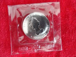 Silbermünze Kanada Maple Leaf 5 Dollars 1989 - Elizabeth II