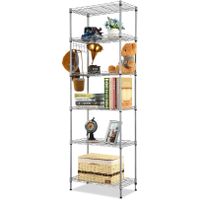 Metallregal Lagerregal Küchenregal mit 6 Ablagen Seitenhaken