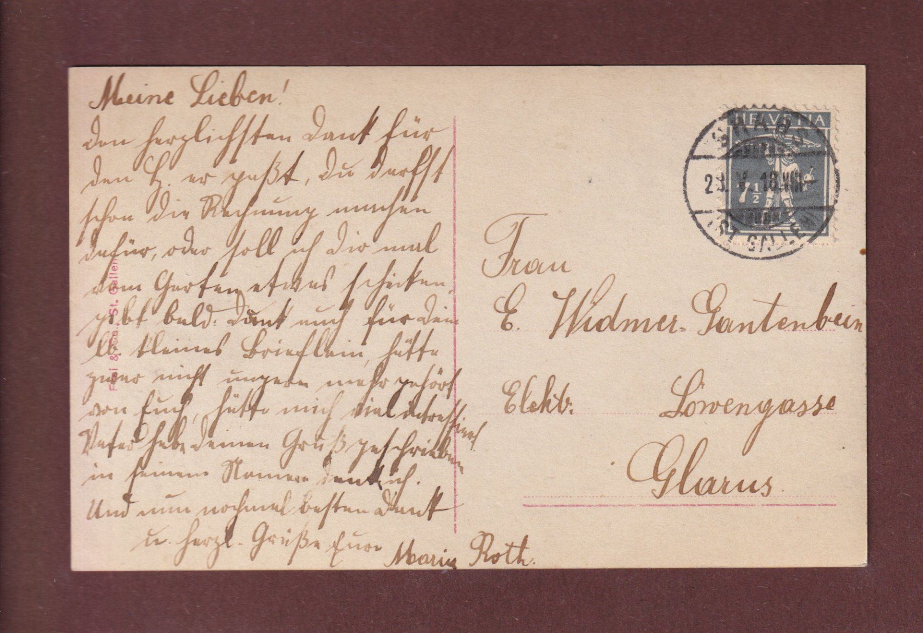 Ansichtskarten: GRABS - Dorfplatz - 1918 – Gebraucht aus Pully von nicecards-shop 1