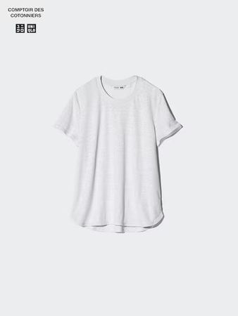 Uniqlo x Comptoir des Cotonniers Leinen T-Shirt hellgrau