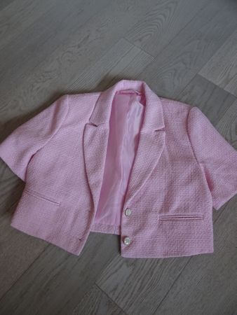 Jacke rosa kurzarm, gefüttert, Gr. 42, neu