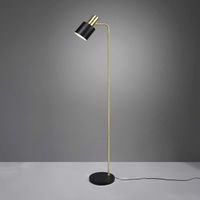 Stehleuchte, Schwarz, Gold, 153 cm Höhe
