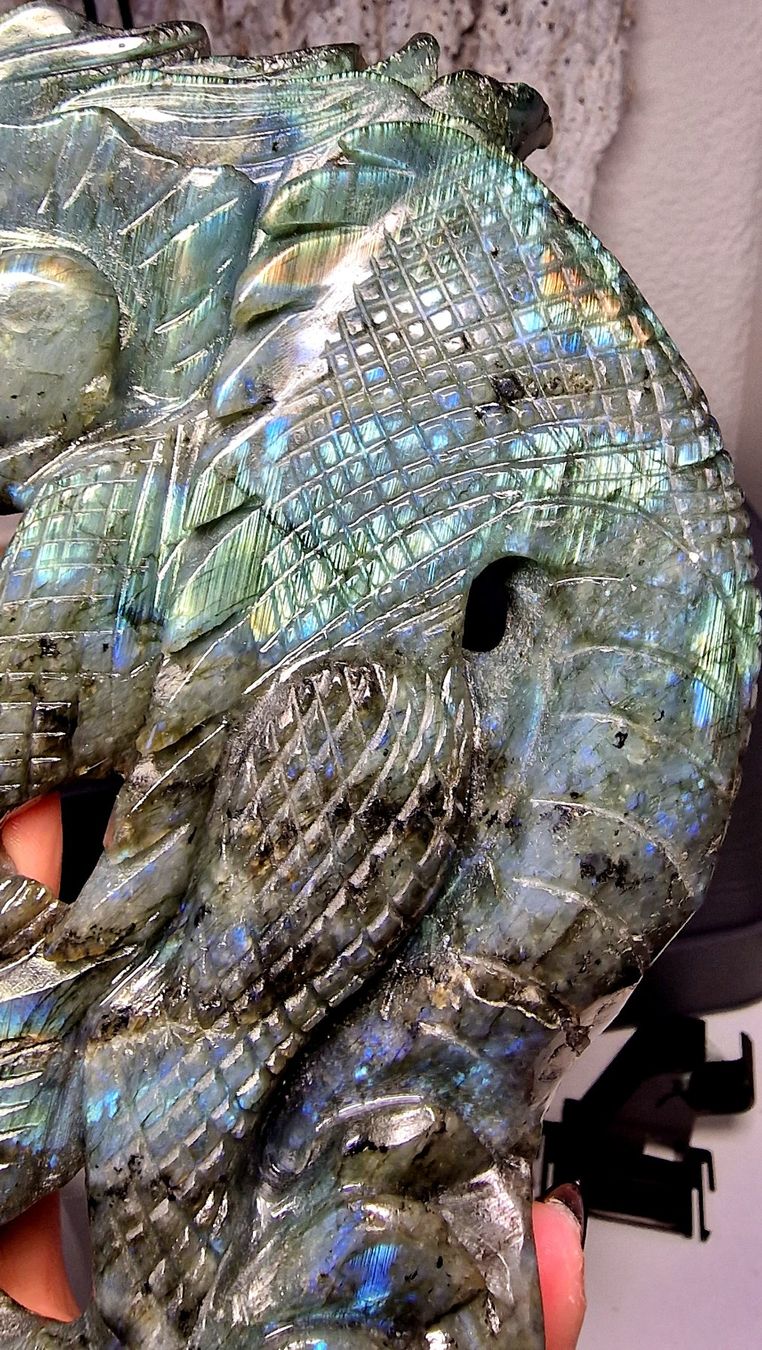 Minerali & Pietre curative: Hochwertiger chinesischer Drache aus Labradorit – Nuovo (secondo la descrizione) da Matzingen venduto da Shay_Crystalz 6