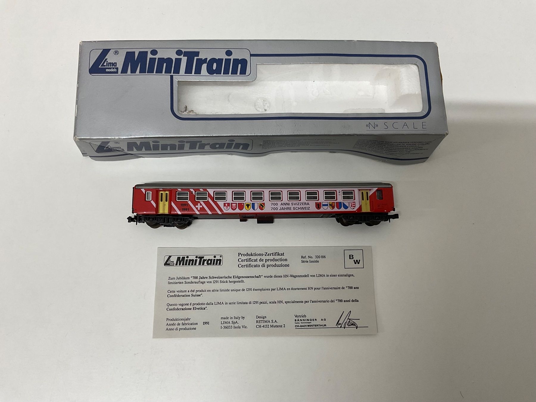 Lima Modellini di ferrovie: MiniTrain 320816 Lima 700 Jahre Schweizer Eidg. 1991 m. Zer. – Usato da Chur venduto da Chur75