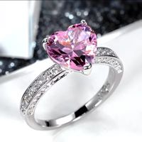 Bezaubernder Ring Herz mit rosa Zirkonia, Gr. 8