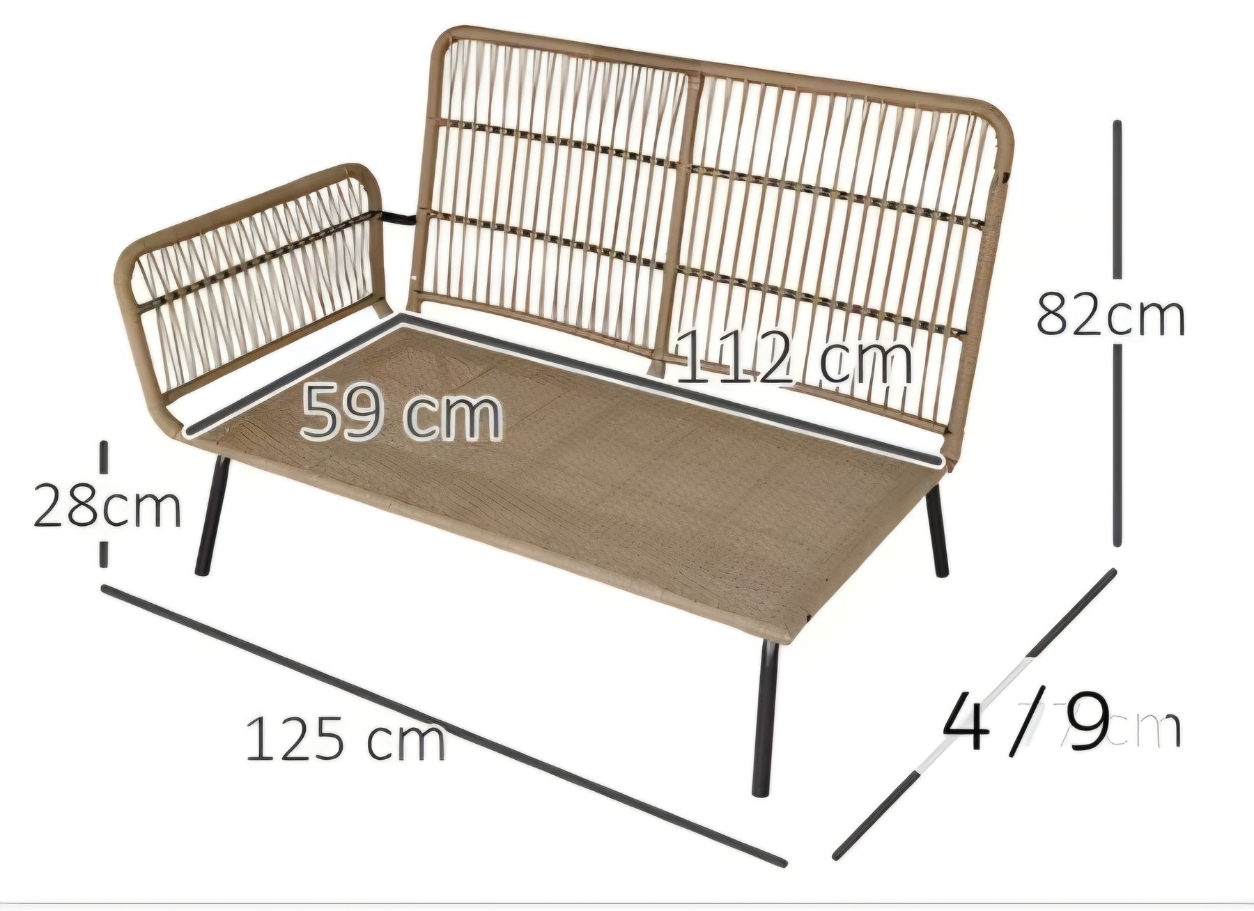Sofas: Gartensofa Rattan mit Kissen 2-Sitzer – Neuf (Voir description) à Günsberg par Bari72 2
