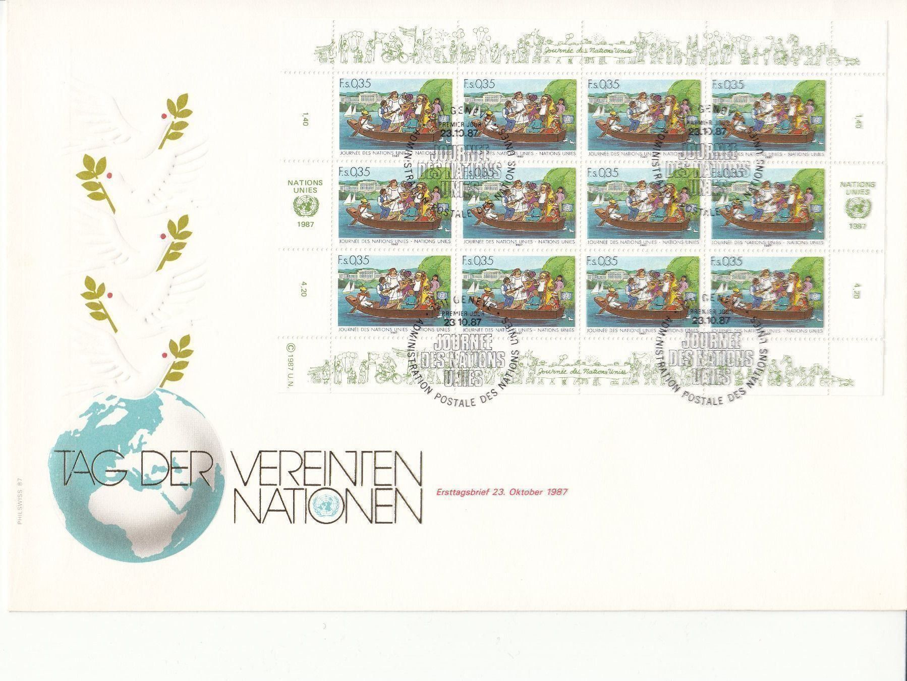 Tutti i francobolli: UNO Genf SBK 162-163 Kleinbogen ** + FDC, Kat. 200.- – Usato da Bürglen TG venduto da StampGraf 3