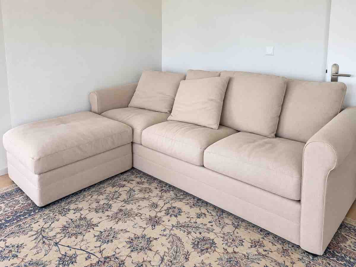 Sofas: Ecksofa beige mit Ottomane in soliden – D'occasion à Wollerau par eli_j22j