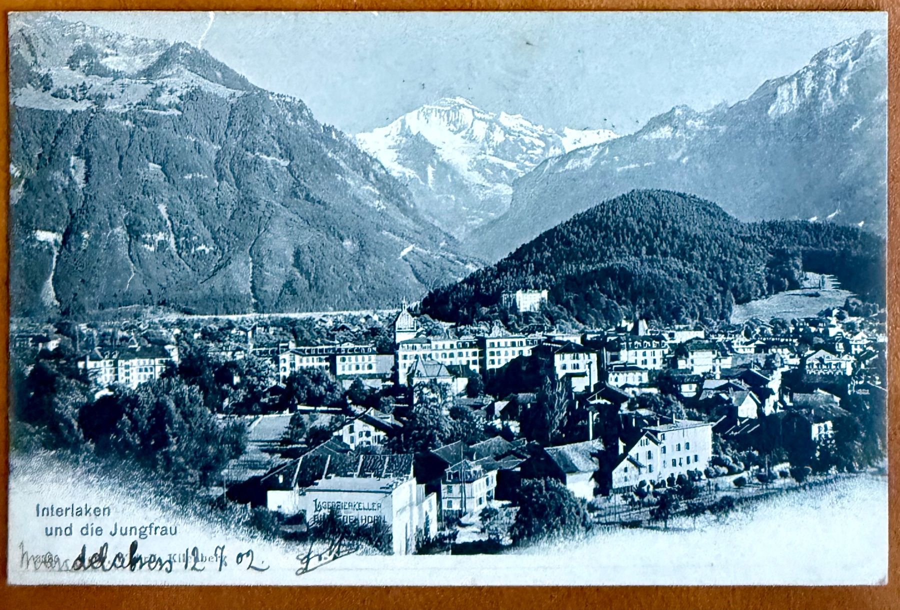 Cartoline postali: Interlaken - Panorama 1902 – Usato da Lutry venduto da Ediego