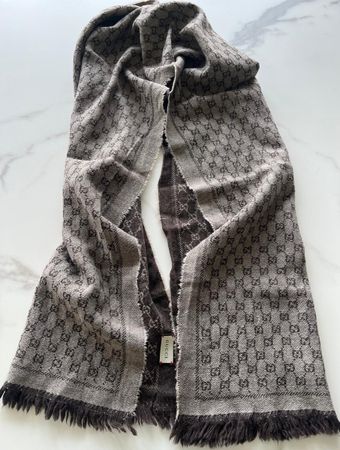 Original Gucci GG Schal Grau / Anthrazit