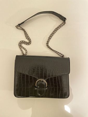 EVEN&ODD - Black Crocodile-effect Bag