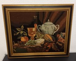 *GOBELIN - STILLEBEN* HÜBSCH GERAHMT/61 X 52XM/T. CA 4/AUFH.