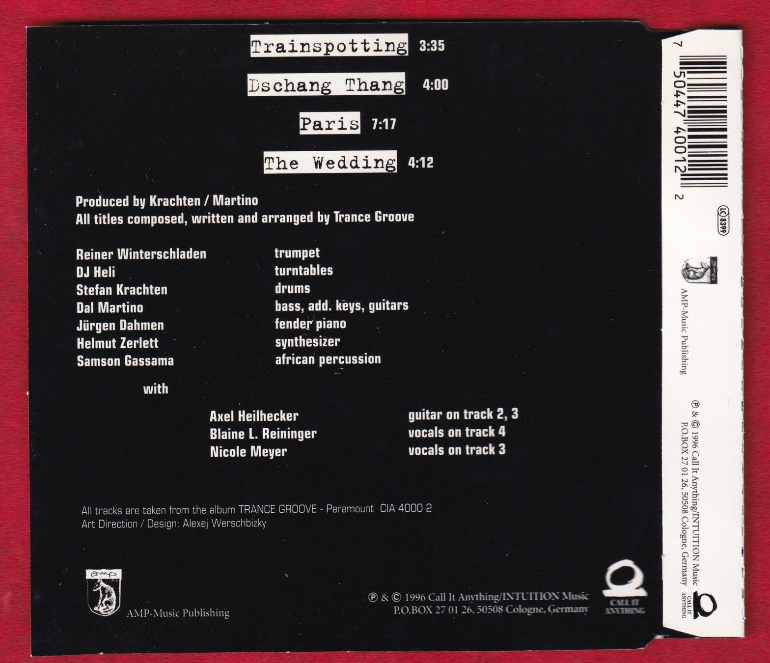 CD: Trance Groove - Trainspotting (CD-Single) – Usato da Zürich venduto da Pfluftl2000 1