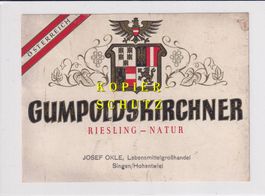 Etikette - Gumpoldskirchner Riesling Natur /bd