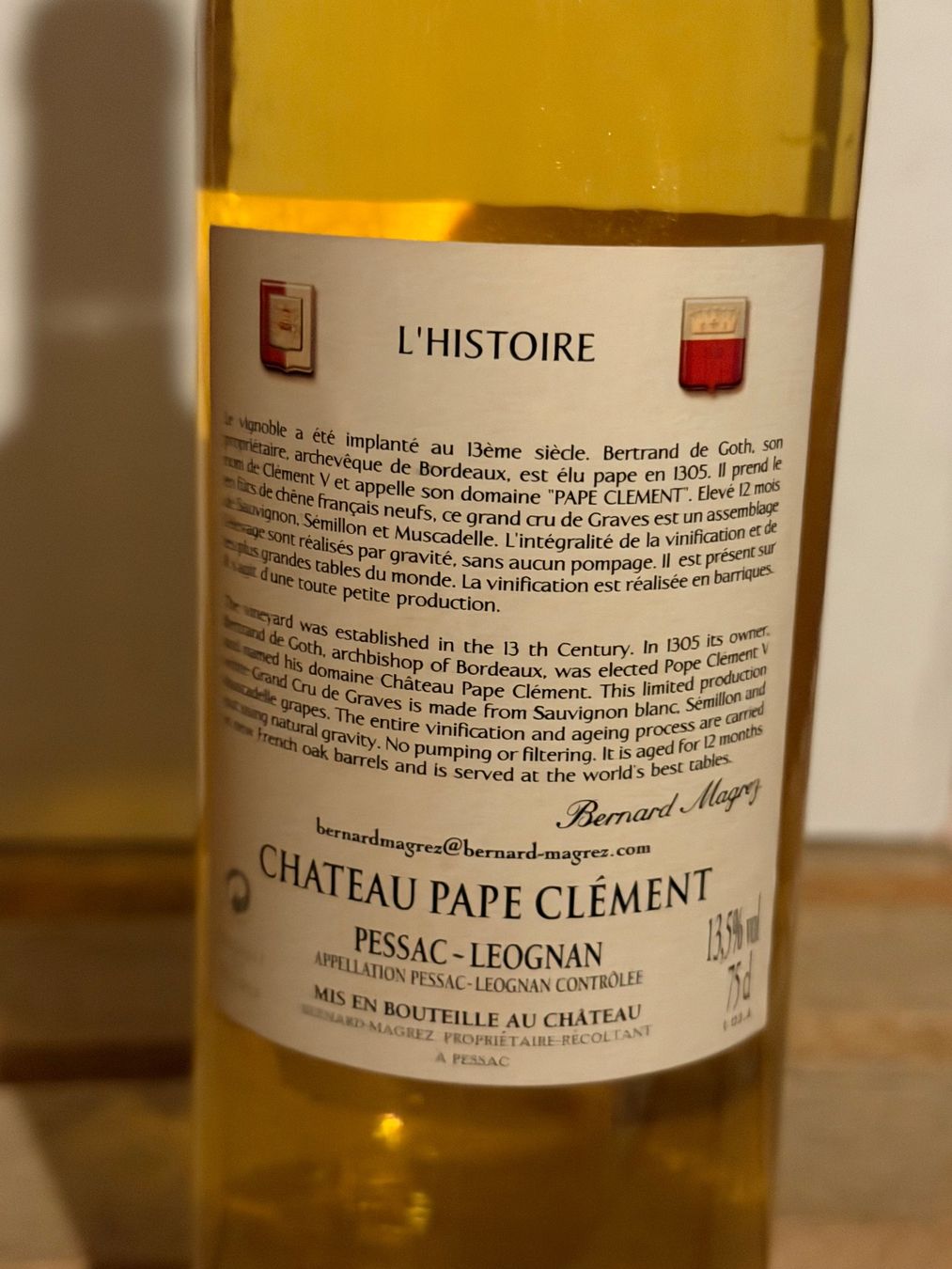 Vino: Château PAPE-CLEMENT blanc 2003 Pessac-Léognan – Nuovo (secondo la descrizione) da Roche VD venduto da avediscipule 4