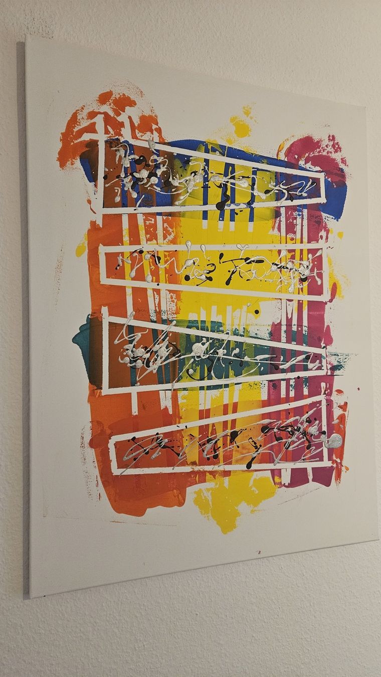 Dipinti: Tableau abstrait moderne coloré – Nuovo (secondo la descrizione) da Le Locle venduto da fab_c9hh 2