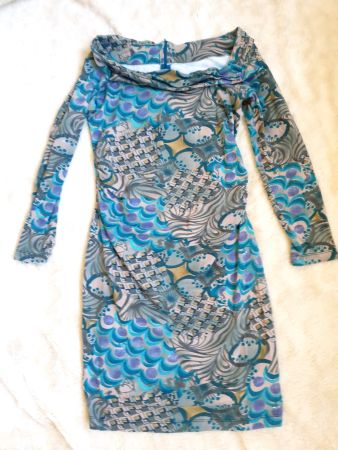 KLEID DRESS S 36 AQUA CHIC WUNDERSCHÖN ELEGANT TOP zu BLAZER