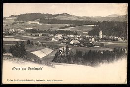 AK Sumiswald, Ortsansicht mit Umgebung aus der Vogelschau