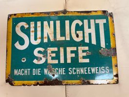 Emailschild Sunlight Seife 1898