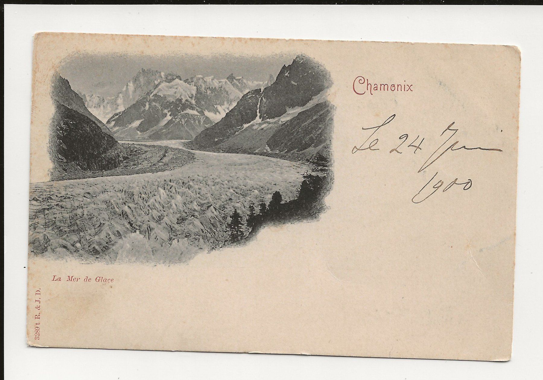 Cartoline postali: AK 1900 Chamonix, La Mer de Glace, Gletscher – Usato da Greifensee venduto da 315WDO