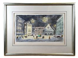 ST. GALLEN MARKTPLATZ THEO GLINZ Originallitho col