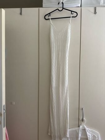 Strickkleid weiss Grösse S gehäkelt