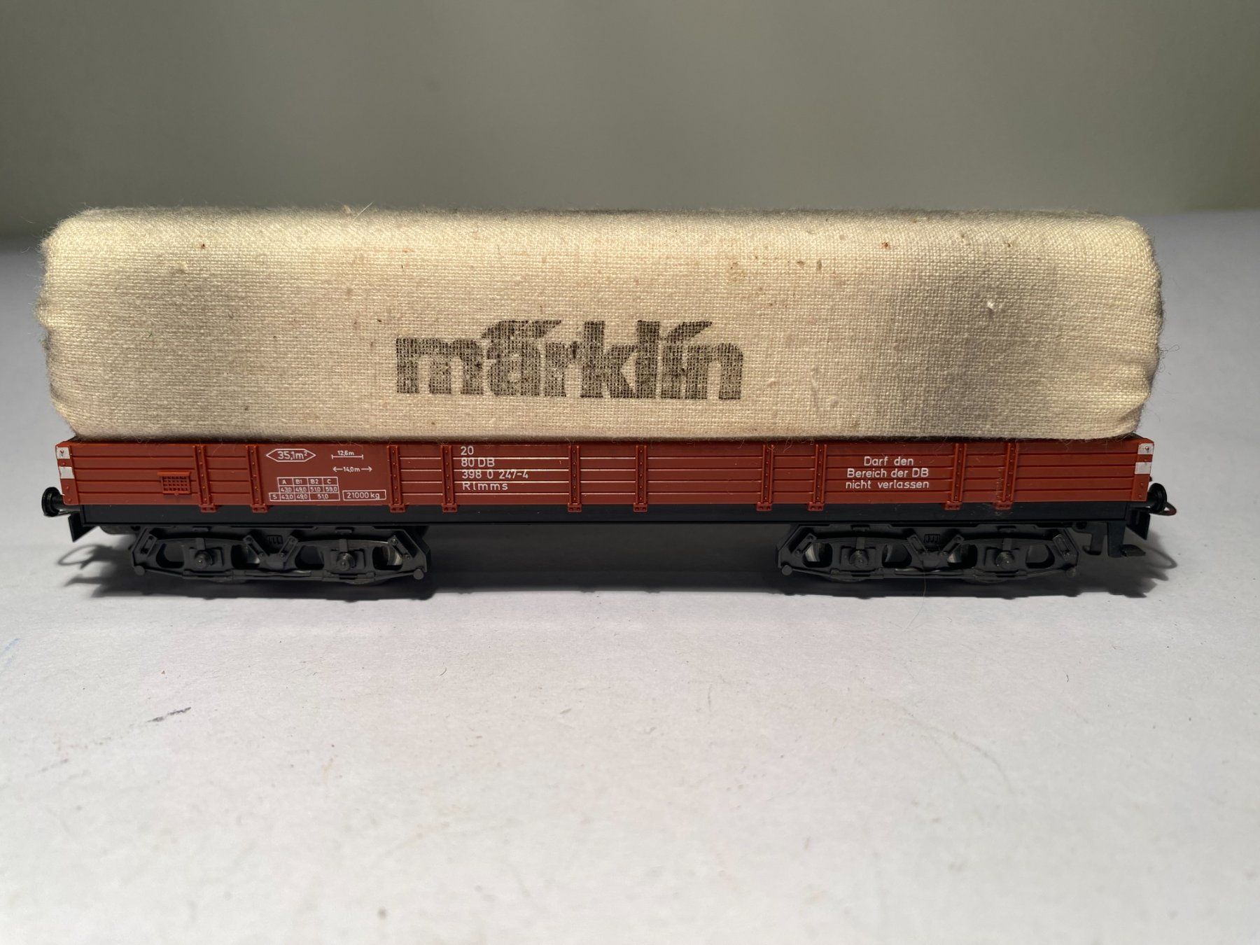 Märklin Modelleisenbahnen: Märklin Planenwagen "MÄRKLIN" DB, AC-Achsen – Gebraucht aus Buchrain von Modellbahn11 1