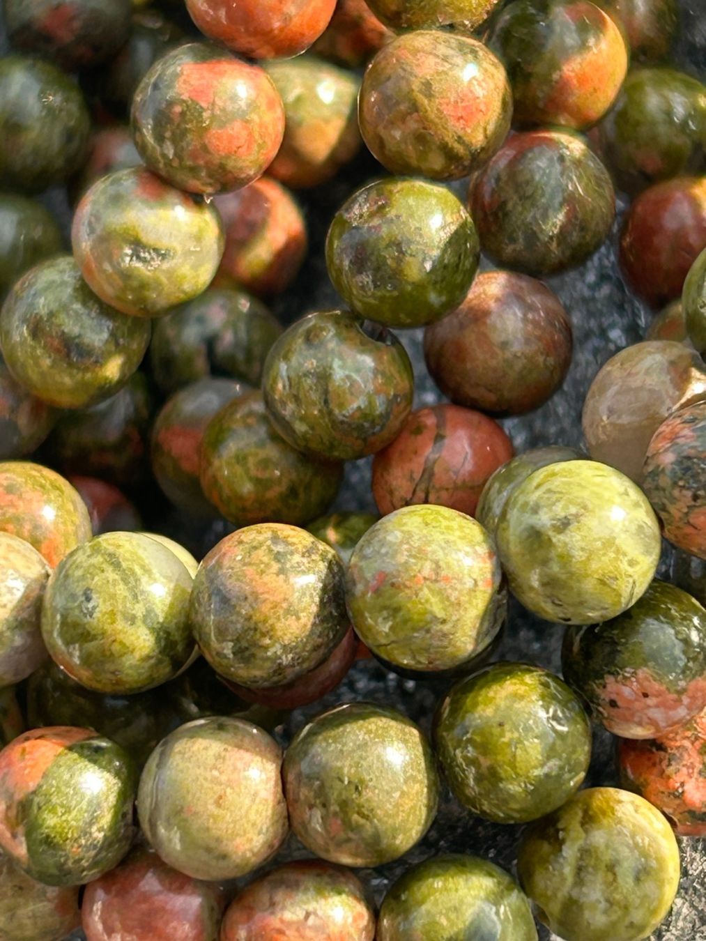 Pietre preziose: Strang echte Unakit beads 6 mm – Nuovo e nell'imballaggio originale da Niederrohrdorf venduto da Ytobi 2