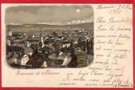 BIENNE, BIEL MONDSCHEIN - LITHO 1901