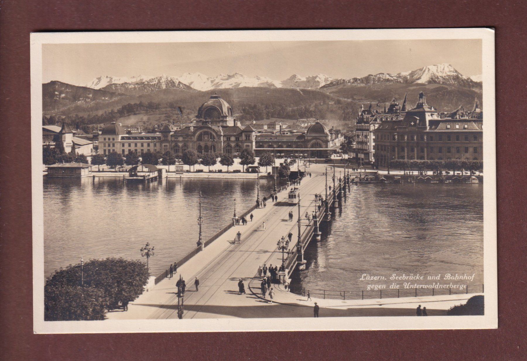 Cartoline postali: LUZERN - Seebrücke - Bahnhof – Usato da Pully venduto da nicecards-shop
