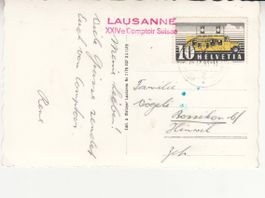 Sonderstempel A. 335 auf Karte Comtoir Suisse 1943