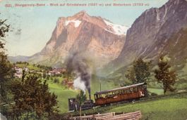 Wengernalp-BAHN  BE  -  Blick auf Grindelwald   um  1 9 0 9